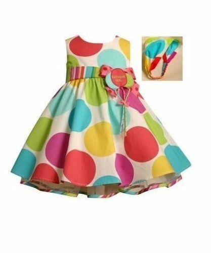 Bonnie Jean Baby Toddler Multi Color Polka Dot Balloon Dress with Headband