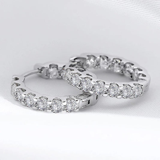 2.6cttw 3mm hoop moissanite earrings