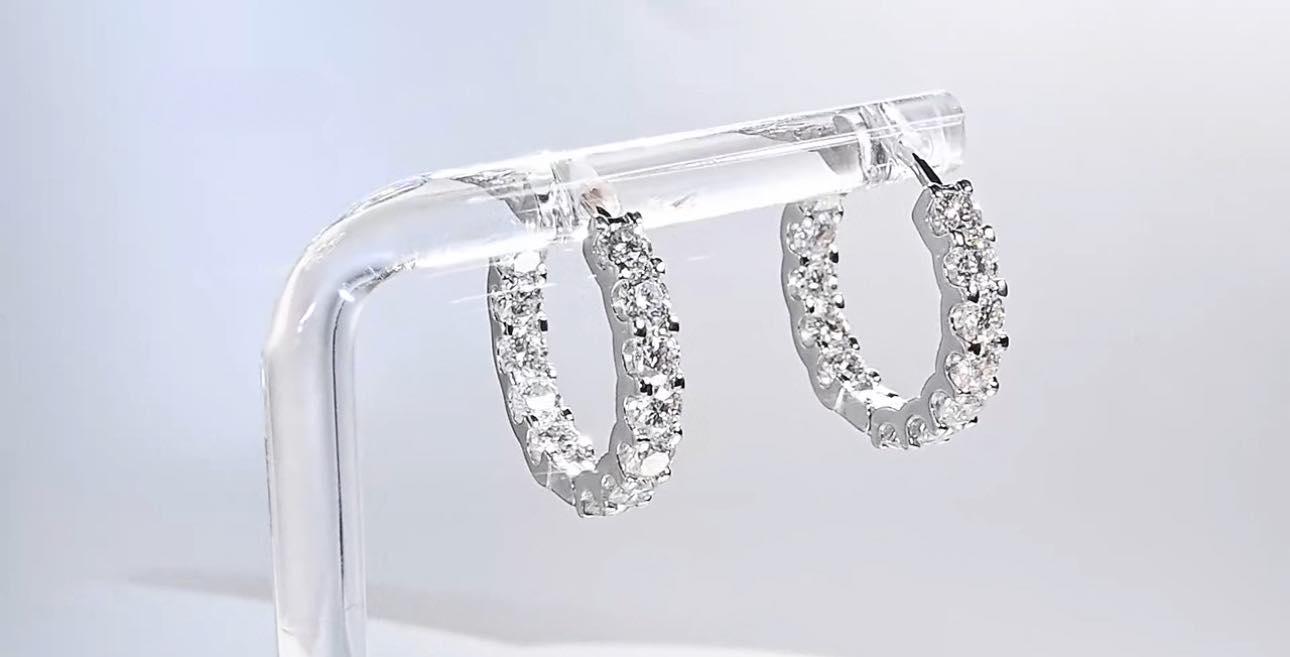 2.6cttw 3mm hoop moissanite earrings