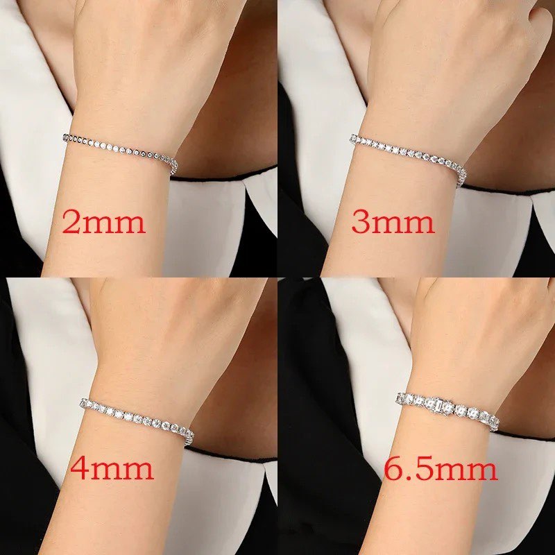 4mm all moissanite unisex women men tennis bracelet