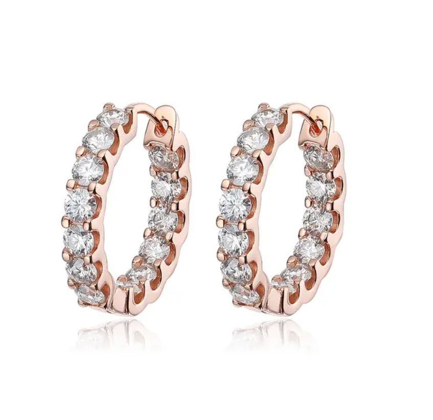 2.6cttw 3mm hoop moissanite earrings