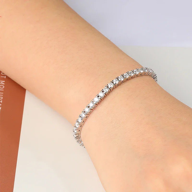 4mm all moissanite unisex women men tennis bracelet