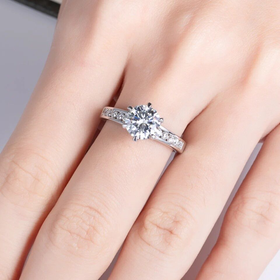 2.3cttw all moissanite engagement ring