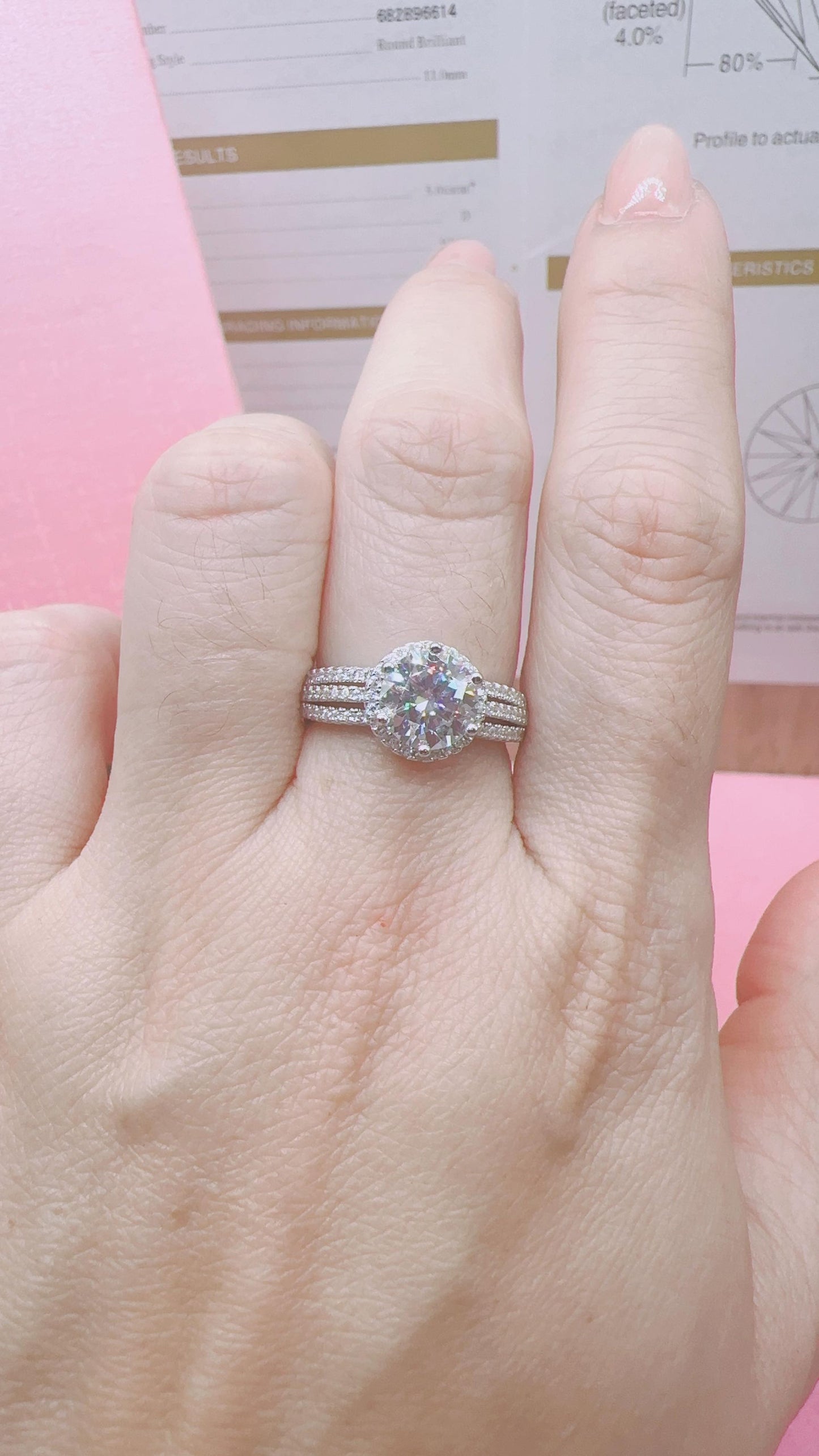 2 carat moissanite Halo ring