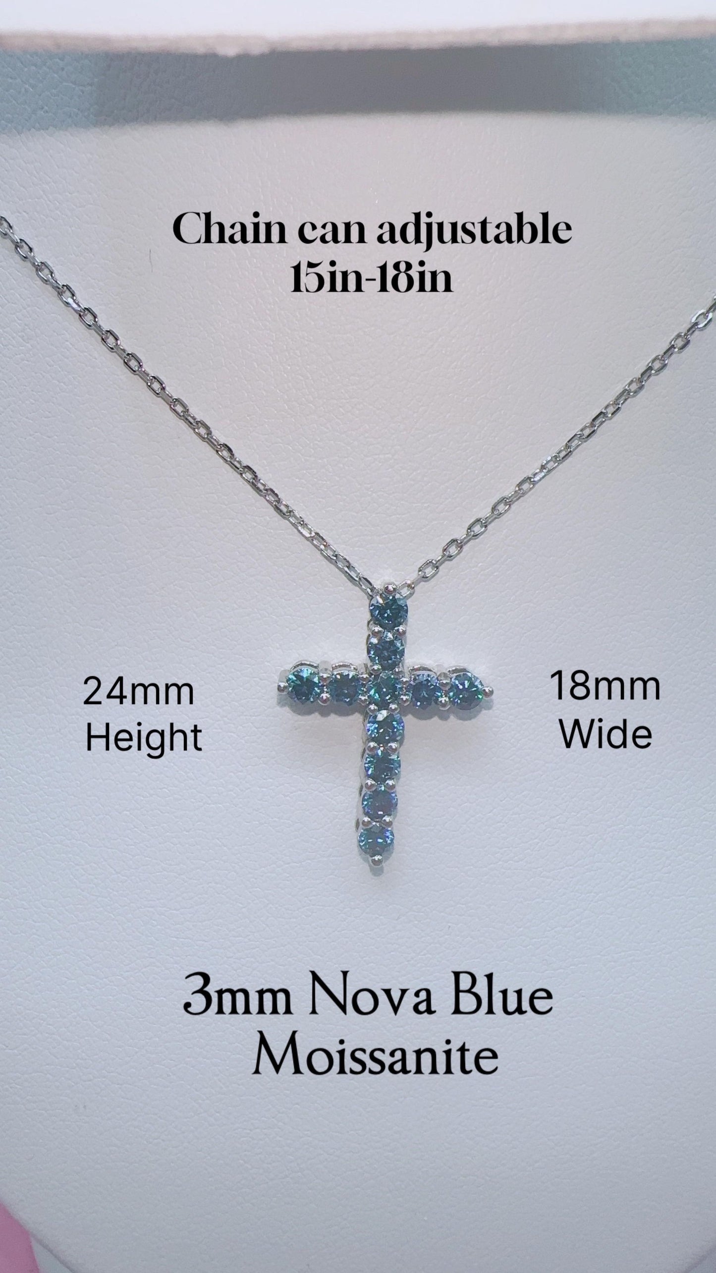 Moissanite Cross Pendant Unisex Men Women Necklace Religion Communion Gift