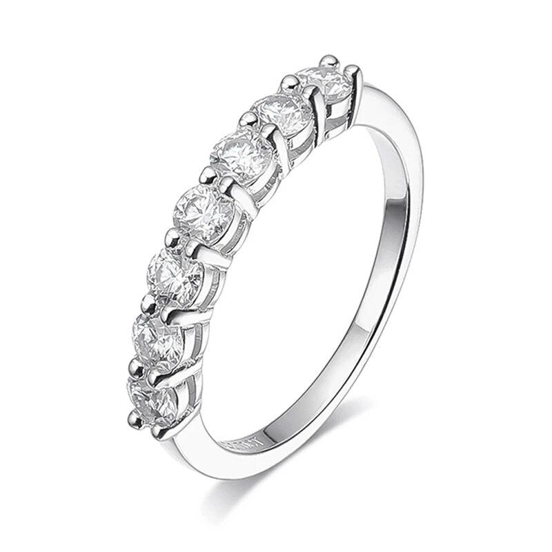 3mm moissanite half eternity wedding band for women