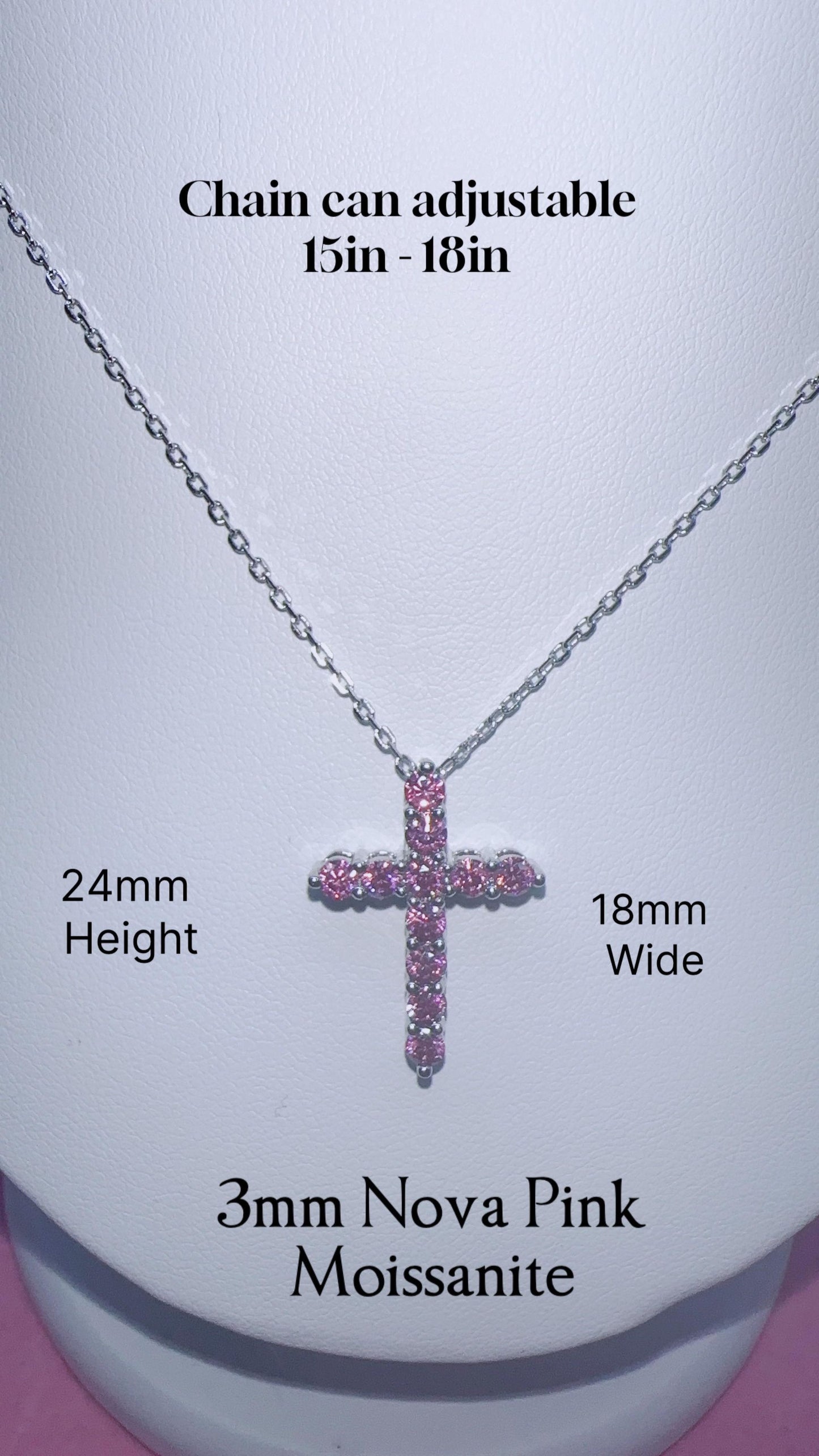 Moissanite Cross Pendant Unisex Men Women Necklace Religion Communion Gift