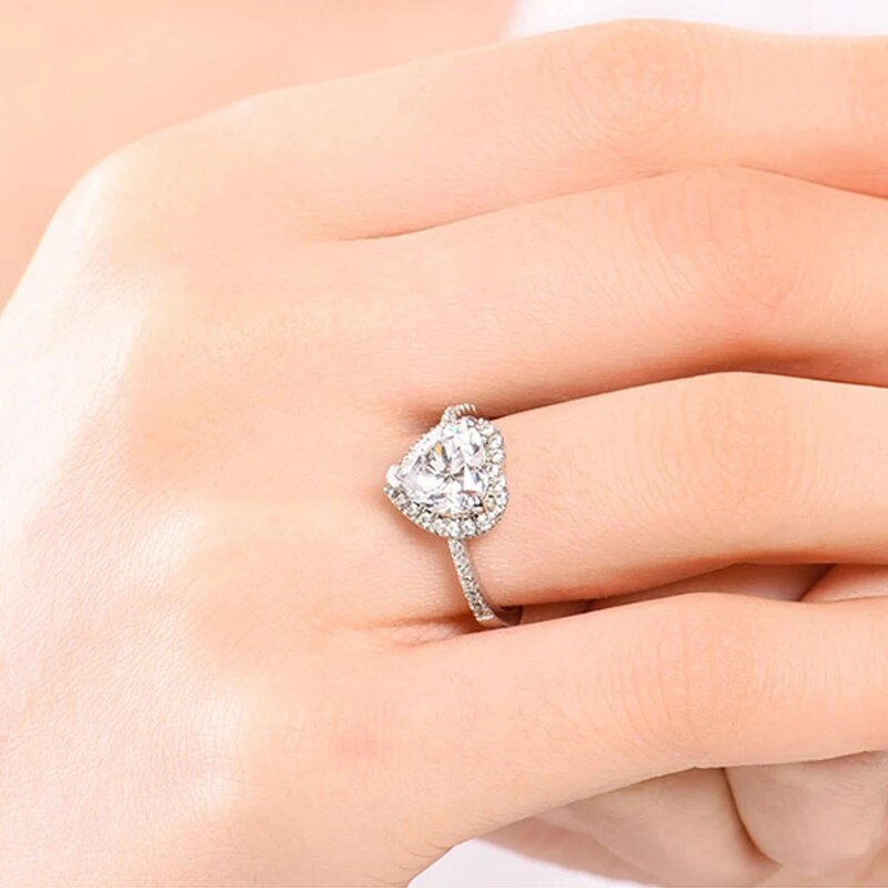 1 carat heart cut moissanite ring engagement anniversary gift