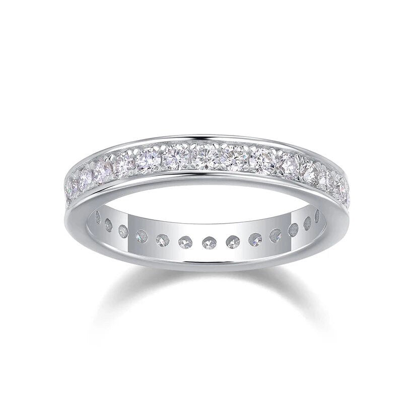 2mm all moissanite eternity unisex wedding band