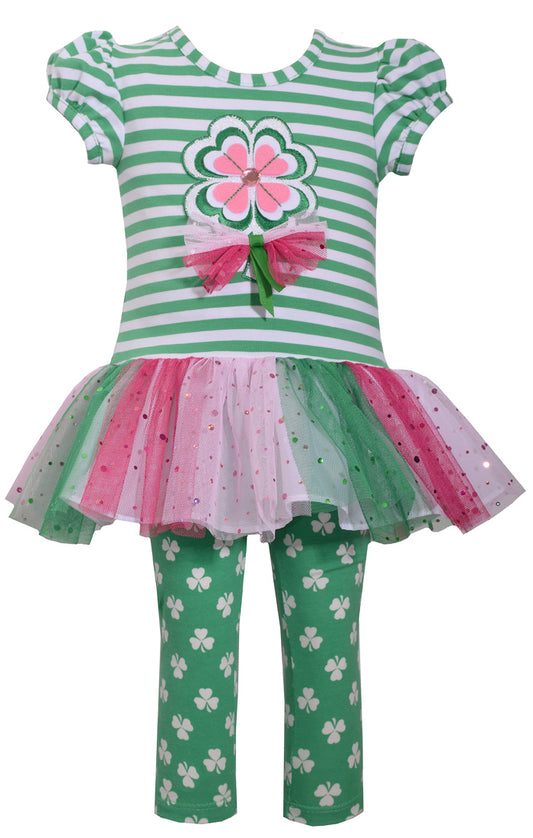 Bonnie Jean Shamrock Saint Patrick Lucky outfit girls size 2T 3T NWT