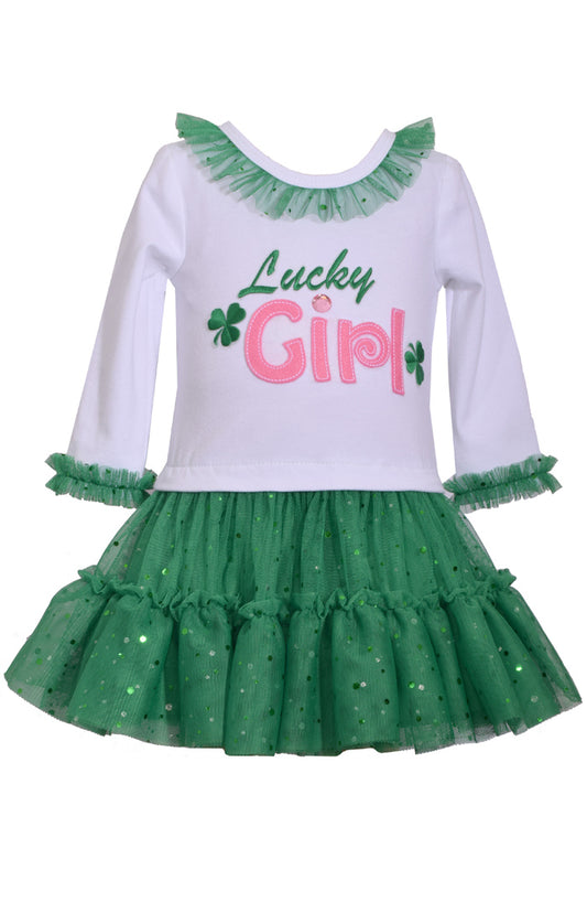 Bonnie Jean Shamrock Saint Patrick Lucky girls dress size 2T 3T 4T 5 6 6X NWT