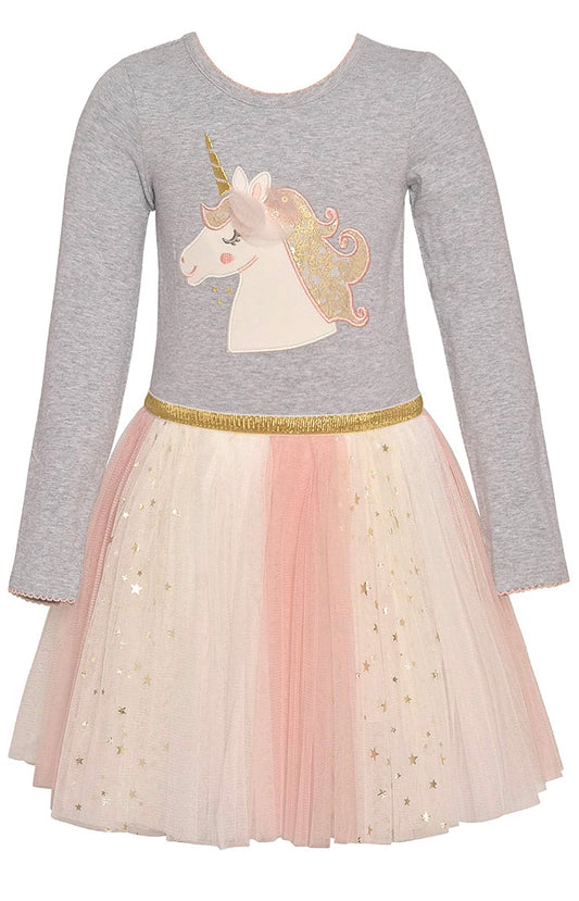 Bonnie Jean Baby Toddler Girls Unicorn with Rainbow Tutu Dress