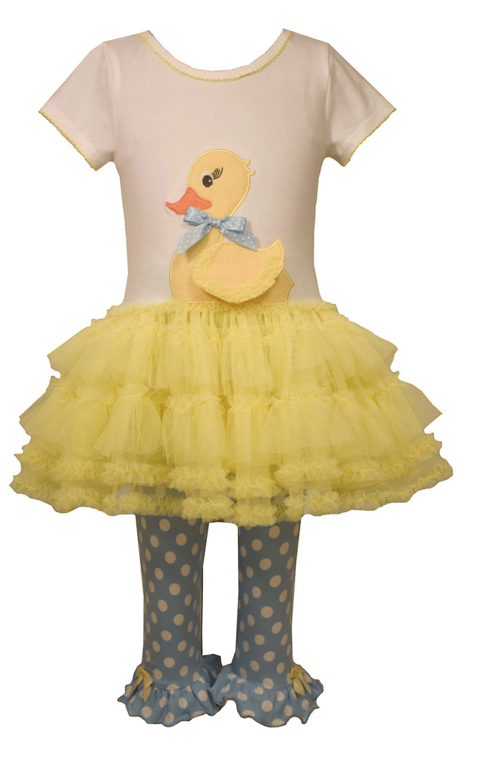 Jessica Ann Girls Easter Duck dress outfit set size 12M 18M 24M 6Y