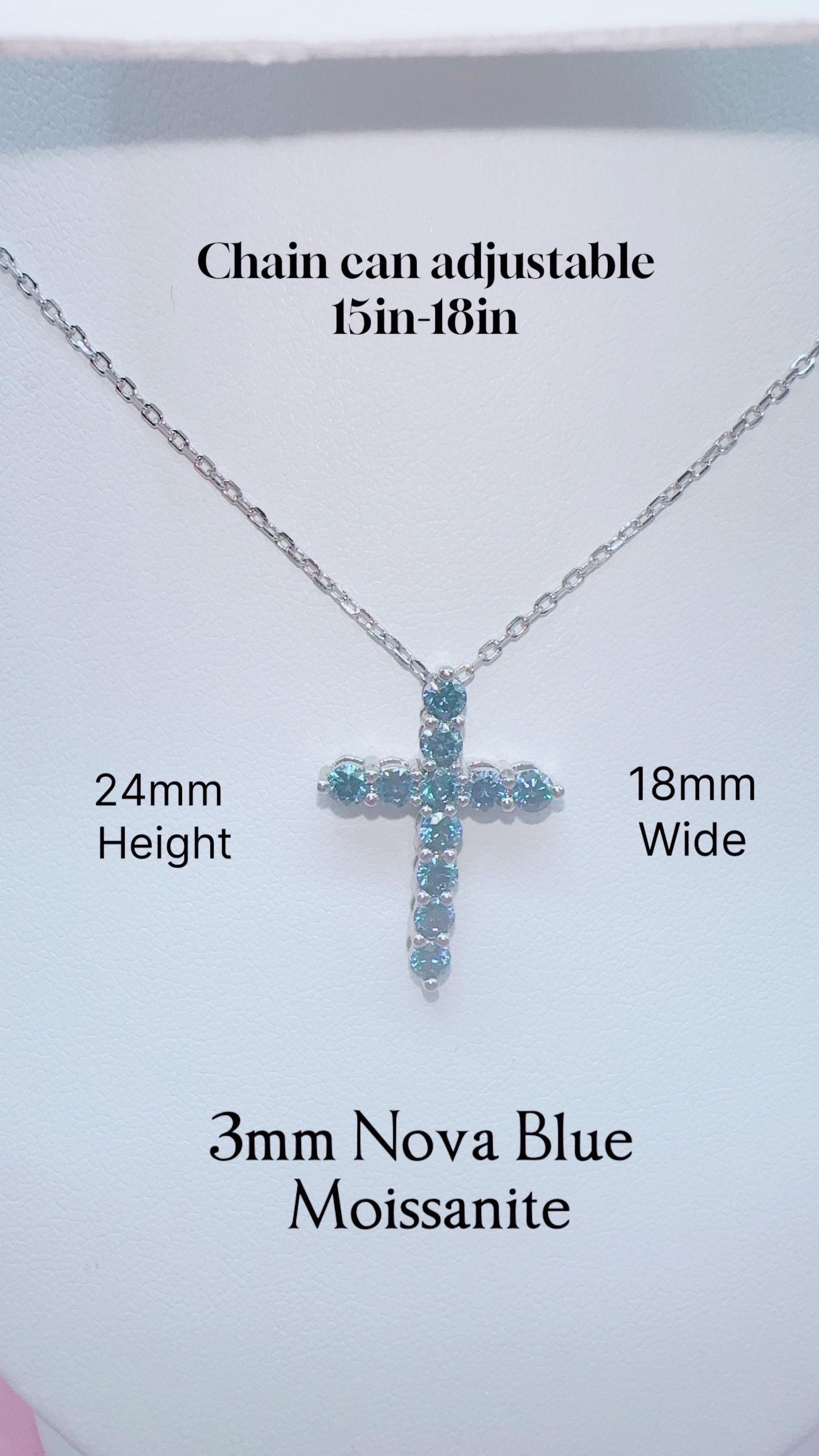 Moissanite Cross Pendant Unisex Men Women Necklace Religion Communion Gift