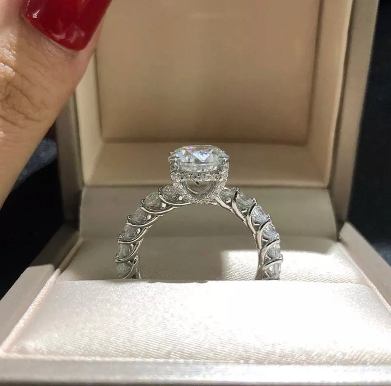 3 carat moissanite engagement ring