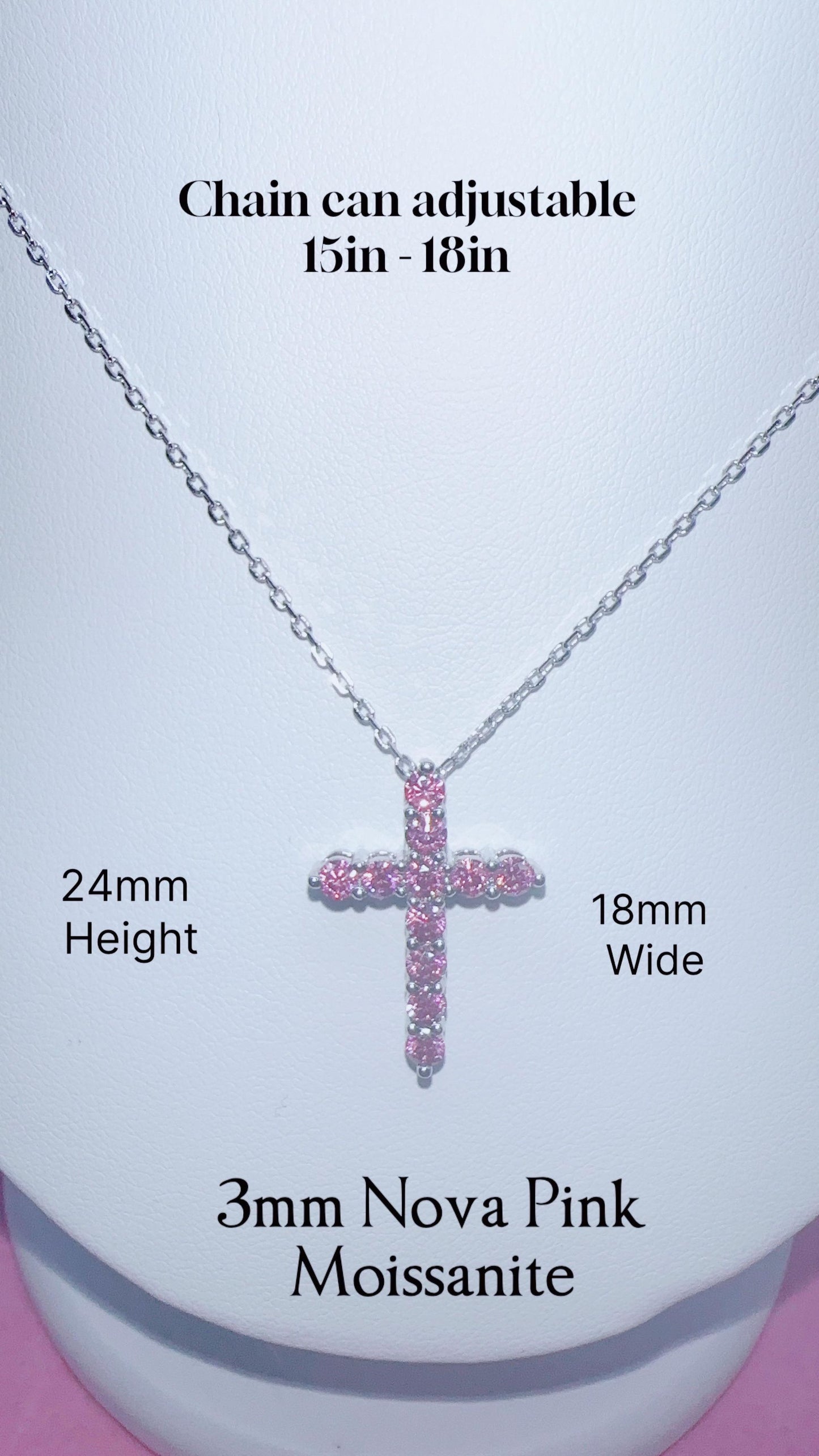 Moissanite Cross Pendant Unisex Men Women Necklace Religion Communion Gift