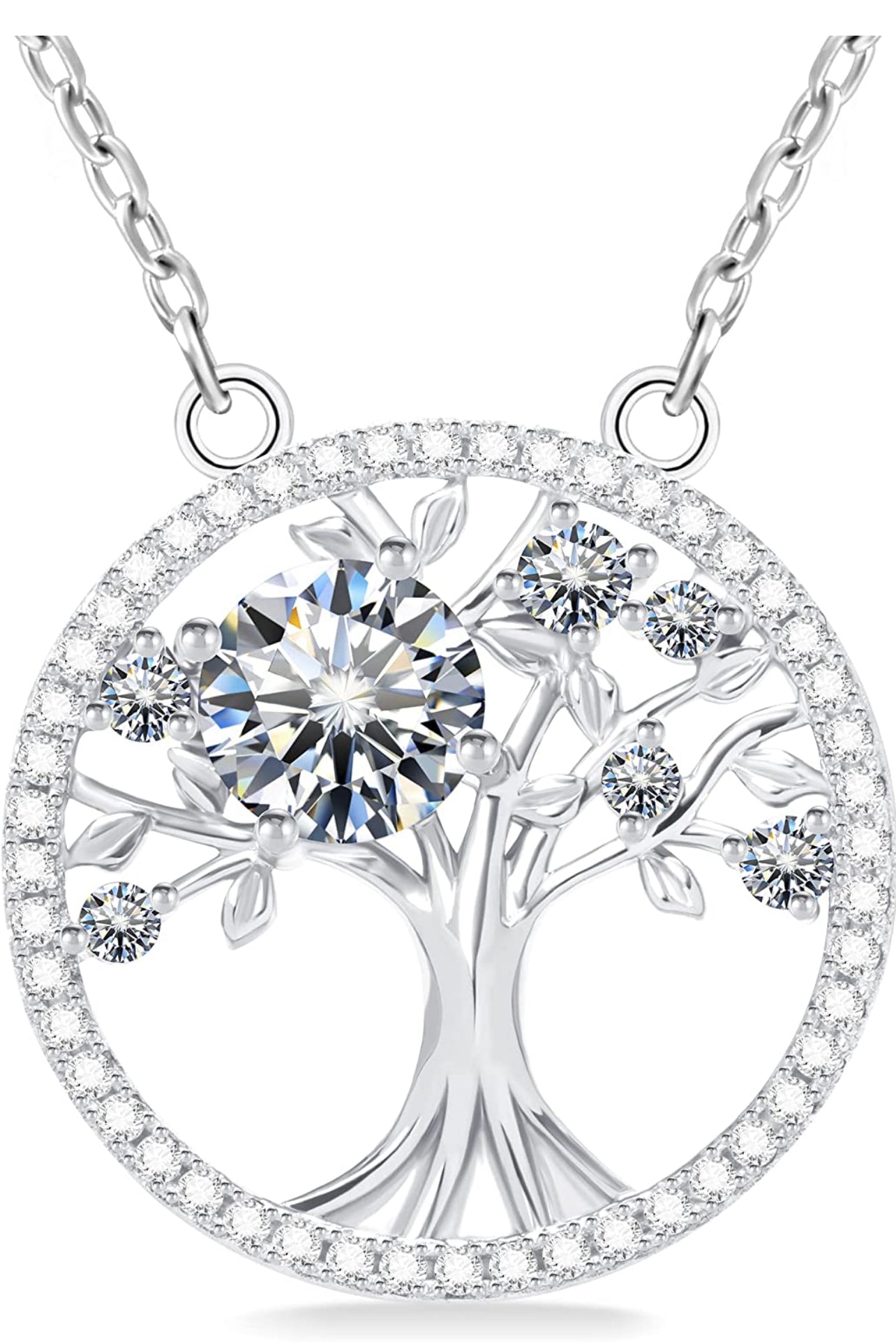 Family tree 1carat moissanite pendant necklace